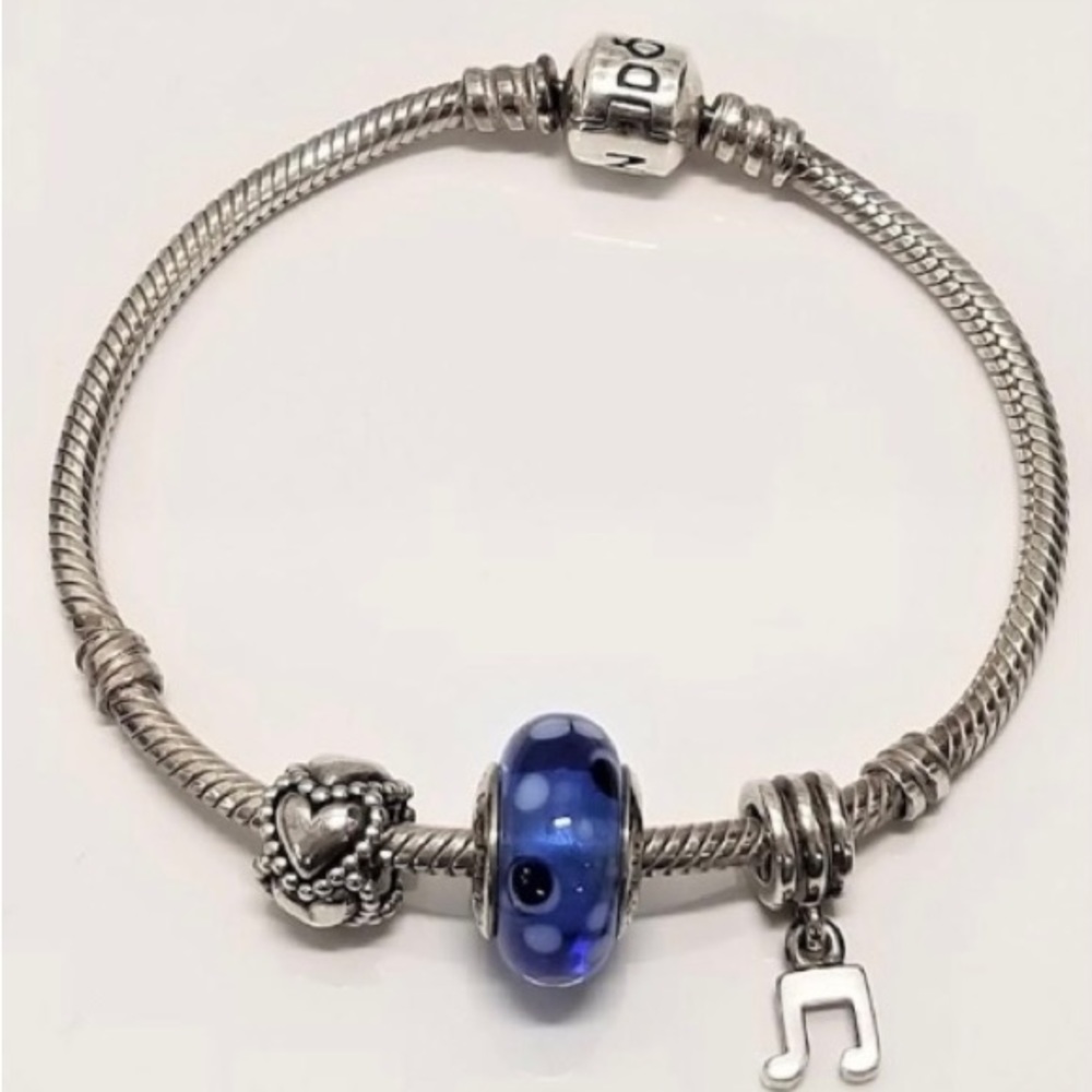 Pandora Bracelet Silver .925 with charms. ID44